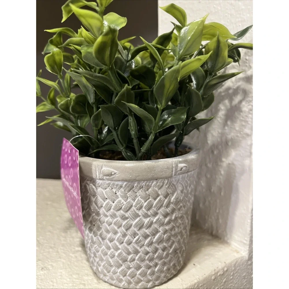 6 Pack Plants Ceramic Mini Artificial Greenery Potted Plants for Home Decor